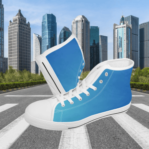 Untitled design (7) Blue Fade High-Top Shoes