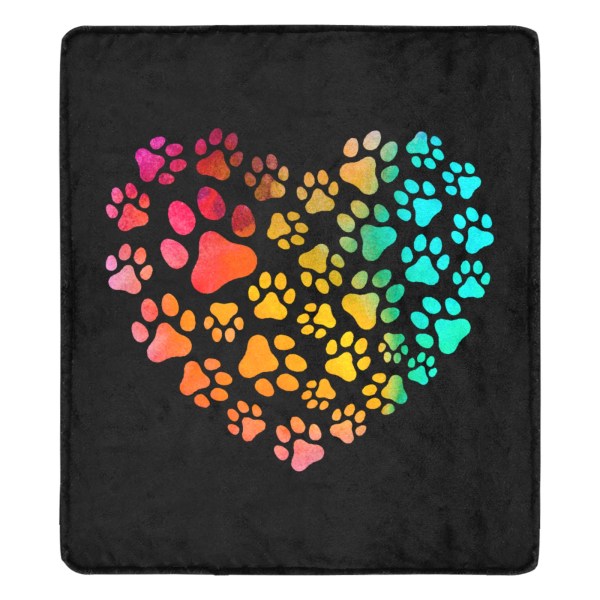 Paw Heart Fleece Blanket