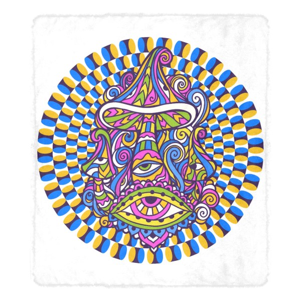 509971488 Mushroom Trip Fleece Blanket