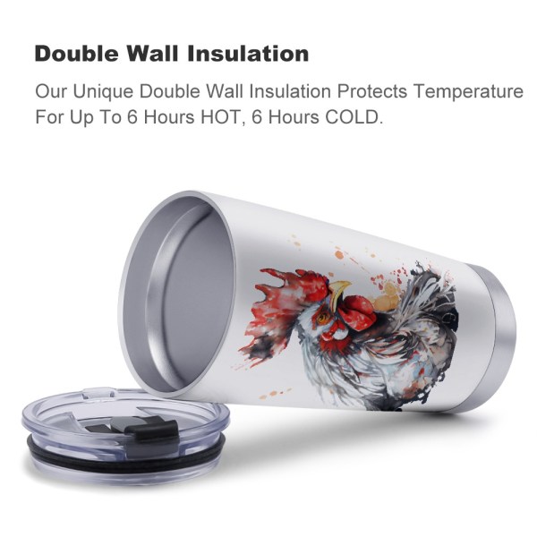 508215113 Painted Cock 20oz Stainless Steel Tumbler