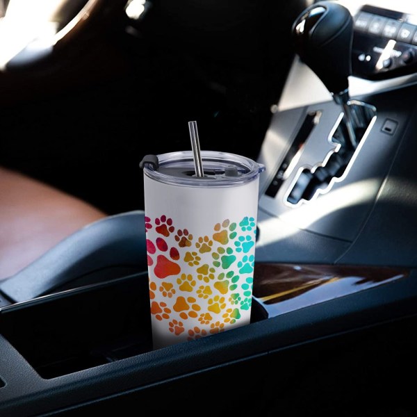 508585325 Rainbow Paws 20oz Stainless Steel Tumbler