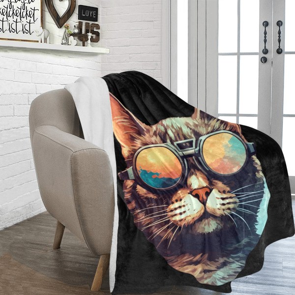 Cat Shades Fleece Blanket