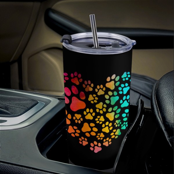 508585330 Rainbow Paws 20oz Stainless Steel Tumbler