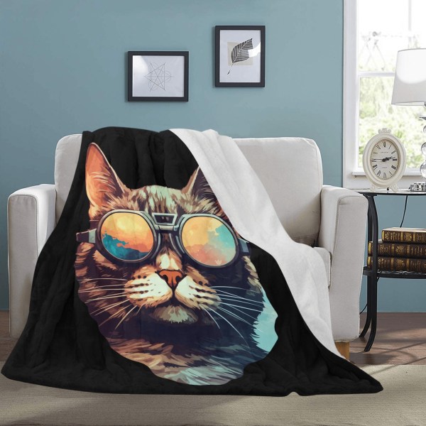Cat Shades Fleece Blanket