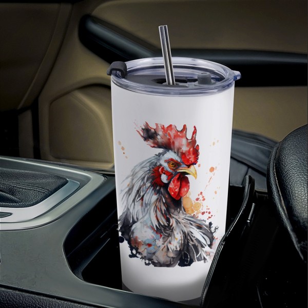 508215114 Painted Cock 20oz Stainless Steel Tumbler