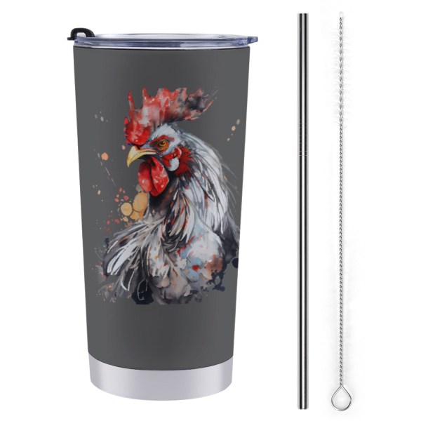 508215138 Painted Cock 20oz Stainless Steel Tumbler