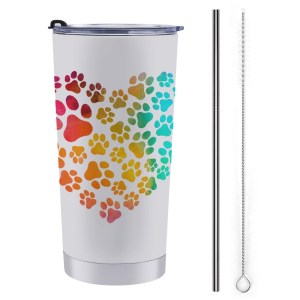 Rainbow Paws 20oz Stainless Steel Tumbler