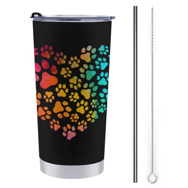 508585326 Rainbow Paws 20oz Stainless Steel Tumbler