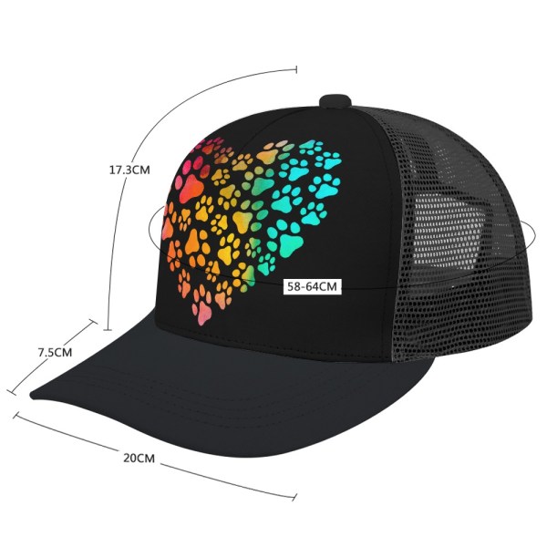Rainbow Paw Heart Snapback Hat