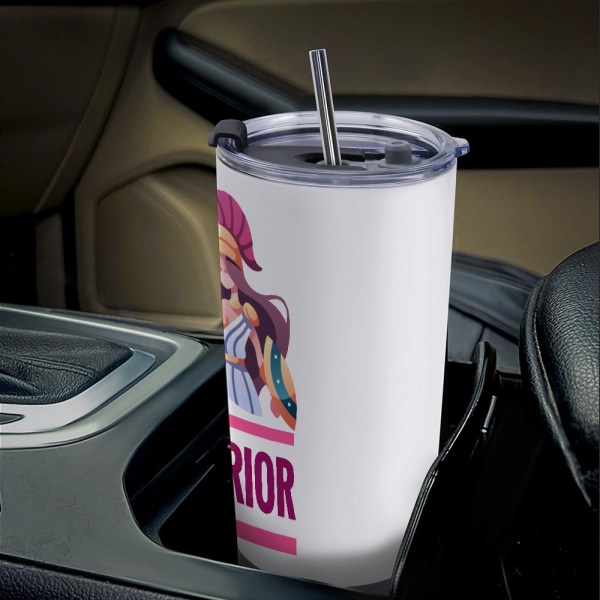 510613404 Warrior 20oz Stainless Steel Tumbler (Breast Cancer Awareness)