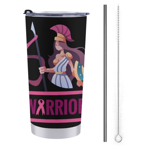 510613416 Warrior 20oz Stainless Steel Tumbler (Breast Cancer Awareness)